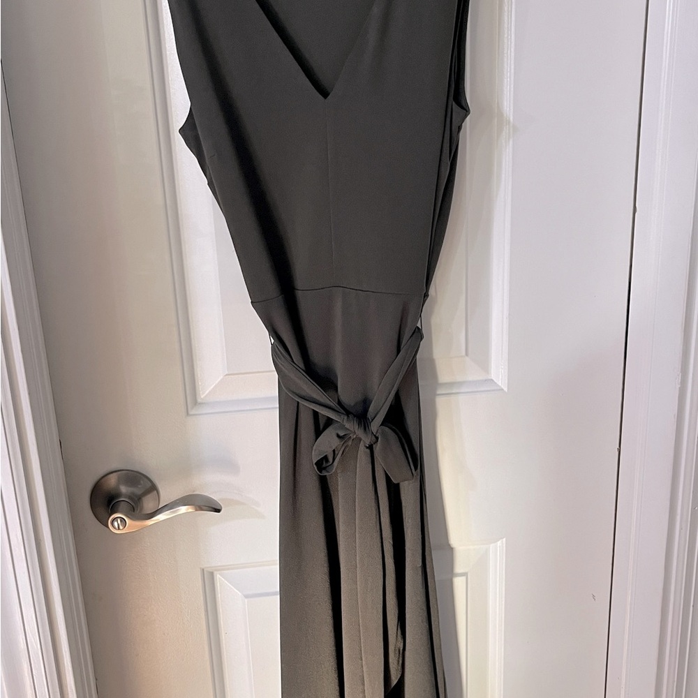 H&M Sleeveless Green Dress W/ Tie Belt
